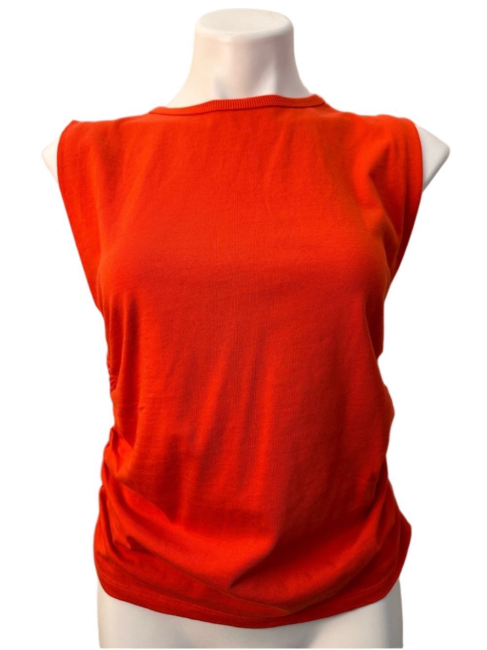 LOFT Bright Poppy Red / Orange Sleeveless Knit Tank
